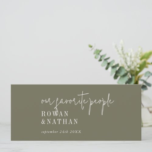 Modern Chic Olive Green Seating Chart Header