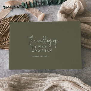 Modern Chic Olive Green Wedding Guest Book