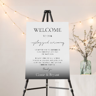 Modern Chic Ombre Unplugged Ceremony Wedding Sign