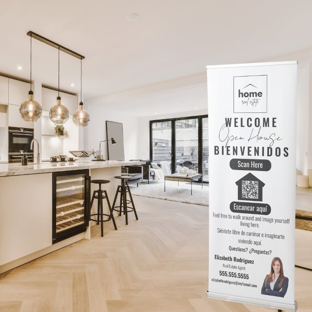 Modern Chic Open House Sign for Realtor Bilingual (Creator Uploaded)