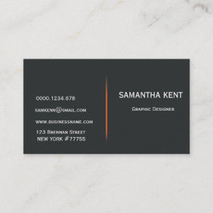 Modern chic orange and black business card