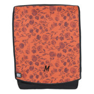 Modern Chic Orange Autumn Monogram Backpack at Zazzle