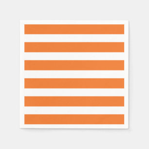 Modern Chic Orange Stripe Party Napkins