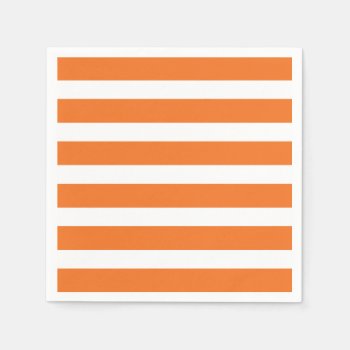 Modern Chic Orange Stripe Party Napkins by cardeddesigns at Zazzle