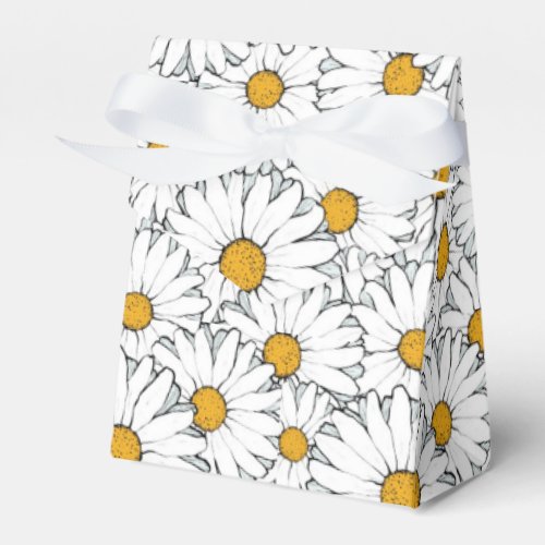 Modern Chic Ornate Daisy Floral Pattern Watercolor Favor Boxes