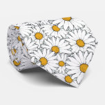 Modern Chic Ornate Daisy Floral Pattern Watercolor Neck Tie at Zazzle