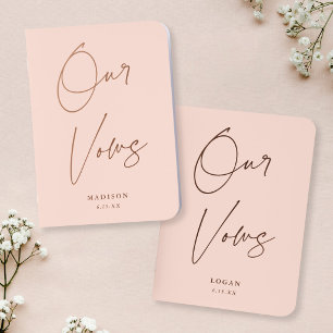 Modern Chic Our Vows Wedding Blush Pink Rose Gold Foil Vow Books