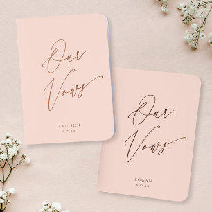 Modern Chic Our Vows Wedding Blush Pink Rose Gold Foil Vow Books