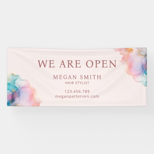 Modern Chic Pastel Alcohol Ink Banner