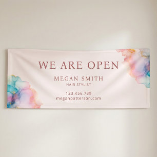 Modern Chic Pastel Alcohol Ink Banner