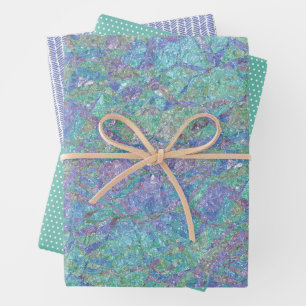Modern Chic Pastel Colors Marble Mosaic Pattern Wrapping Paper Sheets