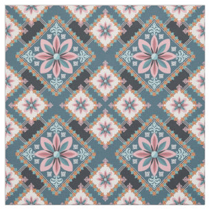Modern Chic Pastel Geometric Floral Flower Pattern Fabric