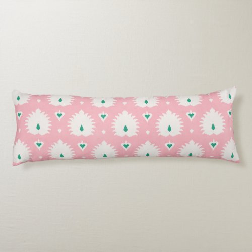 Modern chic pastel pink green ikat pattern body pillow
