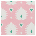 Modern chic pastel pink green ikat pattern fabric