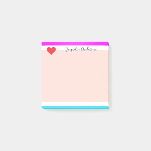 Modern Chic Personalized Name Stylish Cute Small Post_it Notes
