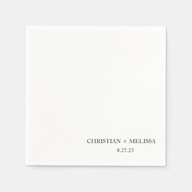 Modern Chic Personalized wedding Napkin (Front)