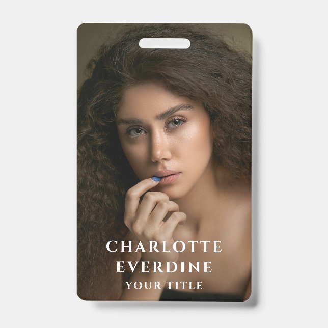 Modern Chic Photo Badge (Front)