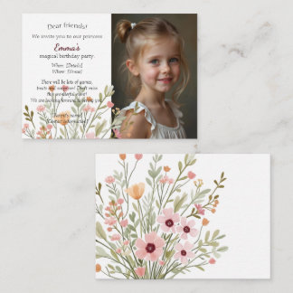 Modern chic photo birthday invitation