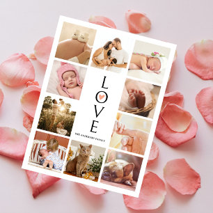 Modern Chic Photo Collage Love Baby Shower Thank U Postcard