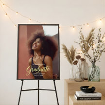 Modern Chic Photo Graduation Party Welcome Sign