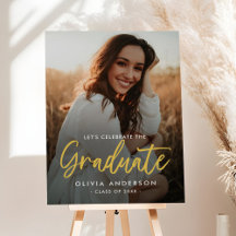 Modern Chic Photo Graduation Party Welcome Sign