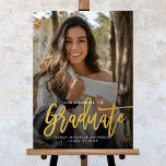 Modern Chic Photo Graduation Party Welcome Sign<br><div class="desc">Modern Chic Photo Graduation Party Welcome Sign. This is a great addition to your graduation party decor. It can also be used as a keepsake to hang in the room. Just upload your photo to change the image and edit the details. Check the collection to see other design variations of...</div>