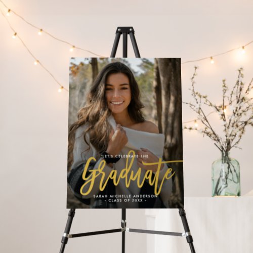 Modern Chic Photo Graduation Party Welcome Sign