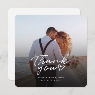 Modern Chic Photo Hand-Lettered Thank You Note Card