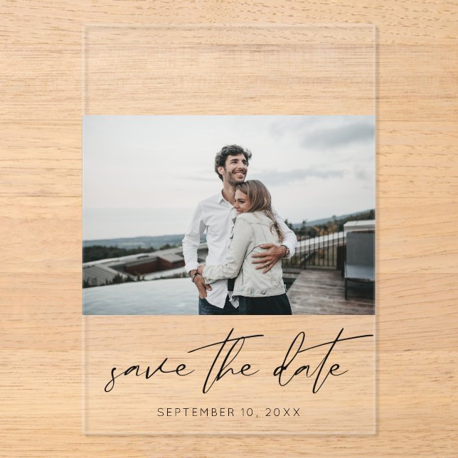 Modern Chic Photo Landscape Save the Date (Front)