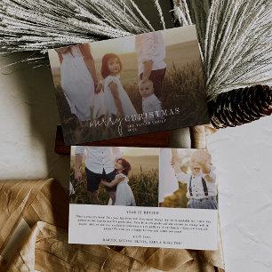 Modern Chic Photo Overlay Family News Christmas Holiday Card