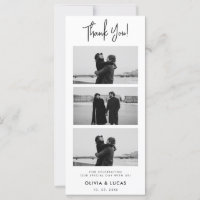 Modern Chic Photo Strip Wedding Thank You