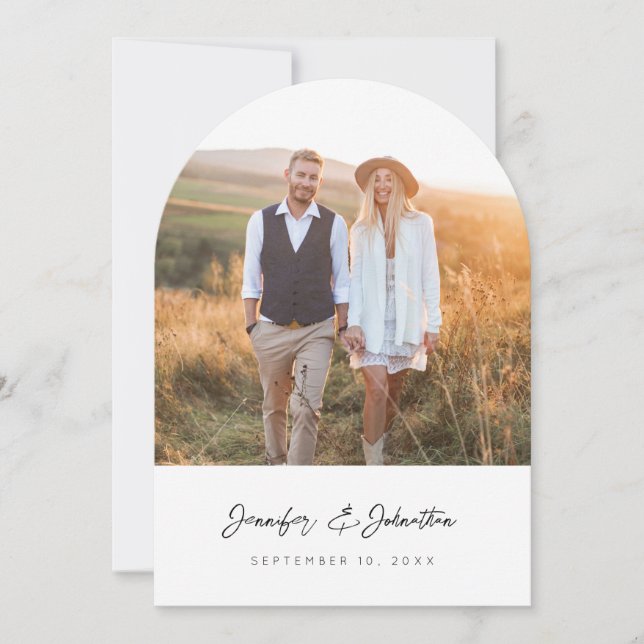 Modern Chic Photo Verti W Save the Date V2 Arc Invitation (Front)