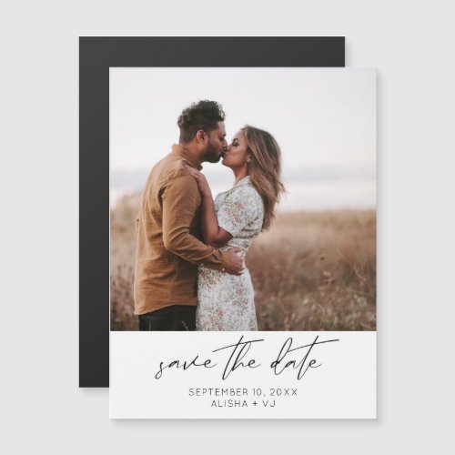  Modern Chic Photo Vertical W Save the Date Magnet