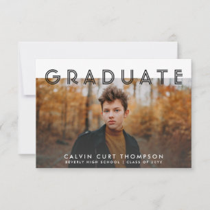 Modern Chic Photo Virtual Graduation for Boys Invitation