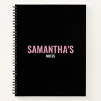 Sermon Notes Simple Minimal Blush Pink Calligraphy Notebook | Zazzle