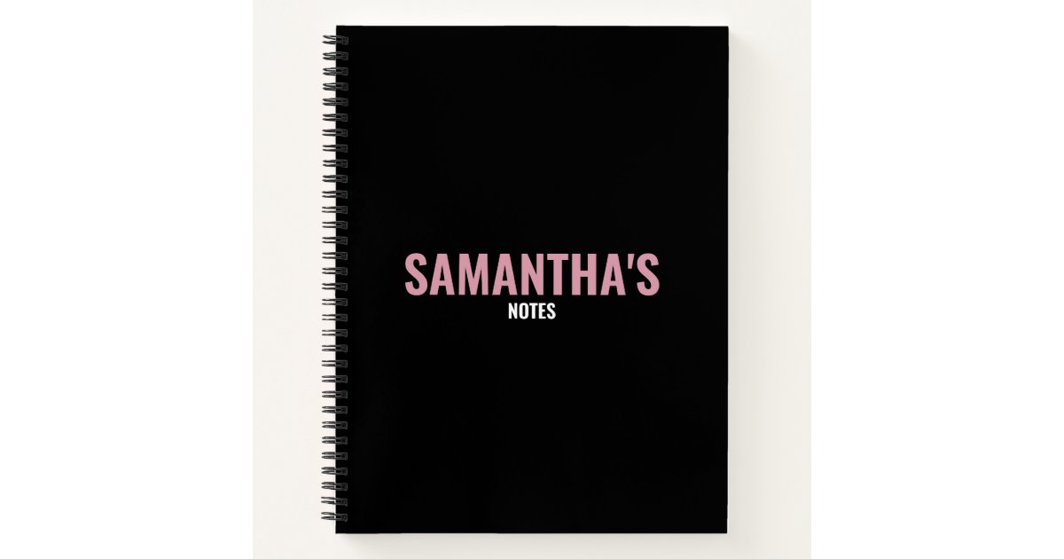 Sermon Notes Simple Minimal Blush Pink Calligraphy Notebook | Zazzle