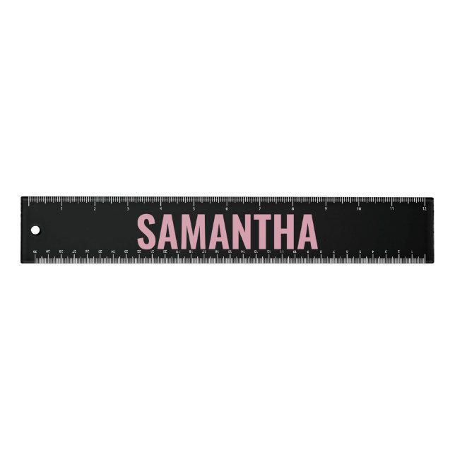 Modern Chic Pink, Black & White   Ruler (Front)