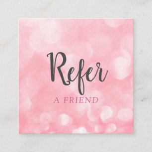 Modern Chic Pink Bokeh Referral Card