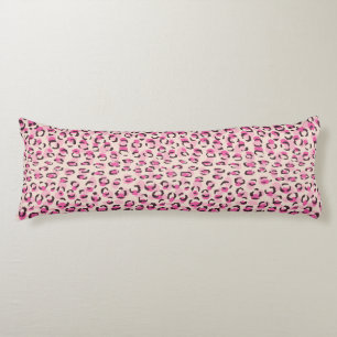 Modern chic pink cheetah print pattern monogram body pillow