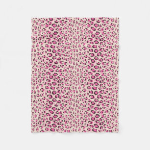 Modern chic pink cheetah print pattern monogram fleece blanket