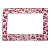 Pink Leopard Print Magnetic Frame | Zazzle