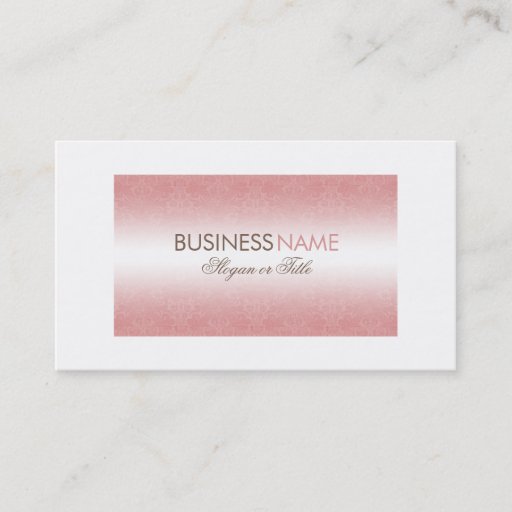 Customizable Modern Chic Pink Damask Chic Business Card