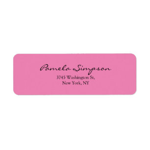 Modern Chic Pink Feminine Simple Plain Elegant Label