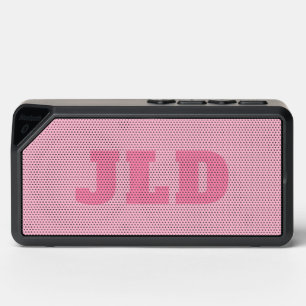 Modern Chic Pink Monogram Initials Bluetooth Speaker