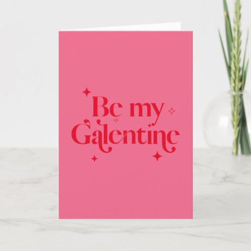 Modern Chic Pink Red Sparkle Friend Galentine Holiday Card