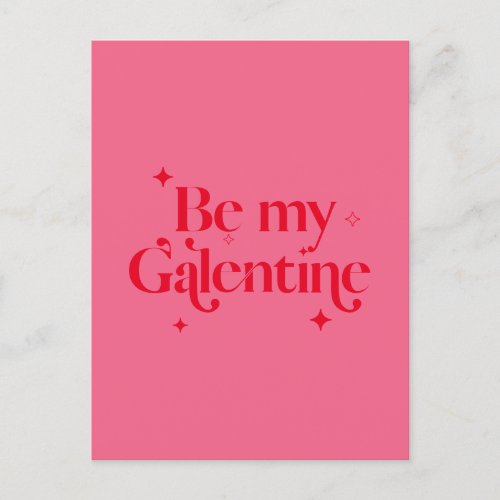 Modern Chic Pink Red Sparkle Friend Galentine Holiday Postcard