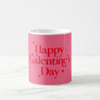 Modern Chic Pink Red Sparkle Happy Galentines Day