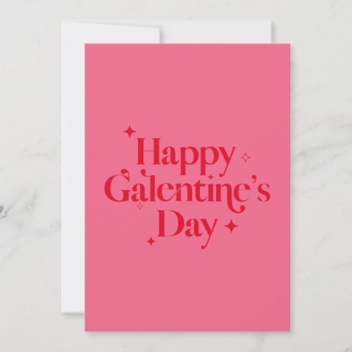 Modern Chic Pink Red Sparkle Happy Galentines Day Holiday Card