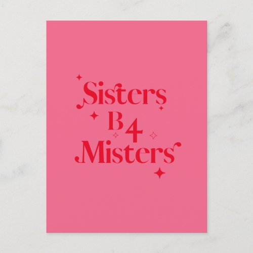 Modern Chic Pink Red Sparkle Sister Galentines Day Holiday Postcard
