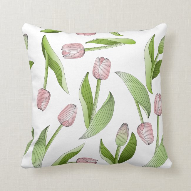 Modern Chic Pink Tulip Floral Pattern